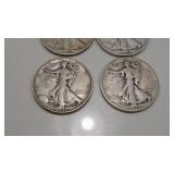 2-1937, 1-1936S, 1944S Walking Liberty Half Dollar