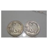 2-1937, 1-1936S, 1944S Walking Liberty Half Dollar