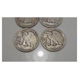 2-1937, 1-1936S, 1944S Walking Liberty Half Dollar