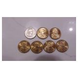 6-2000P Sacagawea Dollar and 1979D Susan B. Anthony Dollar