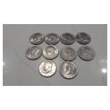 5-1971D, 1-1972D, 3-1976D, 1-1980D Kenndy Half Dollars