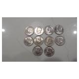 5-1971D, 1-1972D, 3-1976D, 1-1980D Kenndy Half Dollars