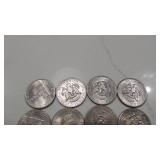 5-1971D, 1-1972D, 3-1976D, 1-1980D Kenndy Half Dollars