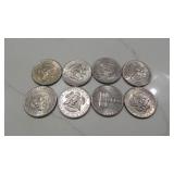 1971, 2-1971D, 1972D, 1973D, 1976D, 1979D, 1980D Kenndy Half Dollars