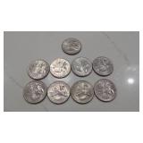 9-Bicentennial 1776-1976D Quarters