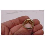 Size 9 Ring Gold over Sterling, 5.4DWT