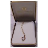 Gold Filled Heart Necklace with Opal