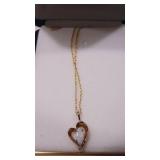 Gold Filled Heart Necklace with Opal