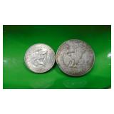 1972D Eisenhower Dollar and 1964D Kenndy Half Dollar