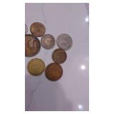 Assorted Columbia and Mexican Coins