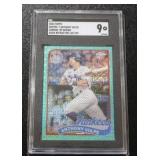 2024 Topps Chrome 89 Design Aqua Refractor Anthony Volpe 129/199 SGC 9 | Only 199 Exist!