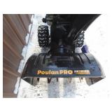 Poulan Pro 24/9 snow blower with electric start. Used condition. Tested & works. As shown.