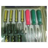 Pair of 15pc screwdriver and but dr...