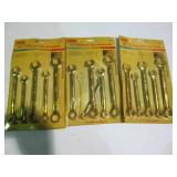 3 sets of 5pc SAE combination wrenc...