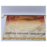 Original Vintage REMINGTON Firearms Silk Gun Advertising Banner Sign