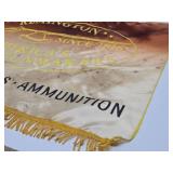 Original Vintage REMINGTON Firearms Silk Gun Advertising Banner Sign