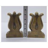 Pair of Vintage Brass Harp Bookends