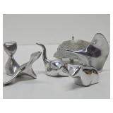Group of Signed Metal Sculptural Animal Figures