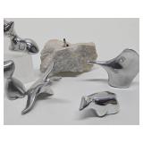 Group of Signed Metal Sculptural Animal Figures