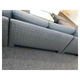 Nice Clean Sectional Sofa - Gray w/ Thin White Square Pattern
