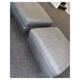 Nice Clean Sectional Sofa - Gray w/ Thin White Square Pattern