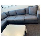 Nice Clean Sectional Sofa - Gray w/ Thin White Square Pattern