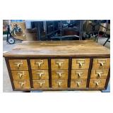 Excellent Restored Vintage 15-Drawer Card Catalog Cabinet
