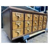 Excellent Restored Vintage 15-Drawer Card Catalog Cabinet