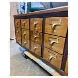 Excellent Restored Vintage 15-Drawer Card Catalog Cabinet