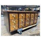 Excellent Restored Vintage 15-Drawer Card Catalog Cabinet