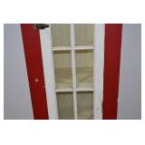Vintage Tall Red and White Pie Safe Cabinet with Tin Panel