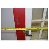 Vintage Tall Red and White Pie Safe Cabinet with Tin Panel