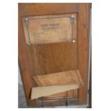 Antique Oak Hoosier Kitchen Cabinet with Original Interior Charts