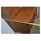 Antique Oak Hoosier Kitchen Cabinet with Original Interior Charts