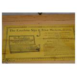Antique Excelsior Sign and Price Marker Set in Wood Case
