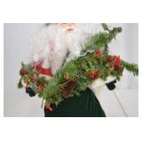 Christmas Santa Decor Doll with Greenery and Cardinal
