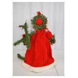 Christmas Santa Decor Doll with Greenery and Cardinal