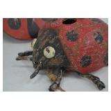 Lot of 2 Ladybug Shaped Birdhouses with Vintage Mandeville Seed Display Box