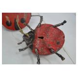 Lot of 2 Ladybug Shaped Birdhouses with Vintage Mandeville Seed Display Box