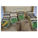 Vintage Card Seed Co. & Michael Leonard Seed Packet Collection in Mandeville & King Wood Display Box