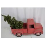 Red Truck Holiday Decor with Faux Christmas Tree