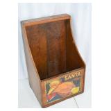 Vintage Santa Advertising Wooden Bin, 1920s-30s