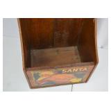 Vintage Santa Advertising Wooden Bin, 1920s-30s