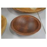 Set of 4 Vintage Wooden Bowls - Assorted Sizes