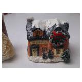 Christmas Decor Lot: Snowman Figurines, Santa Doll, Holiday Houses