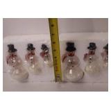 Christmas Decor Lot: Snowman Figurines, Santa Doll, Holiday Houses