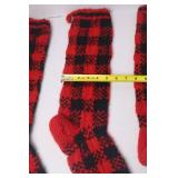 Buffalo Plaid Christmas Decor Lot: Stockings, Birdhouses, Snowman, Tree