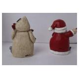 Assorted Christmas Folk Art Decor Figurines & Ornaments Lot