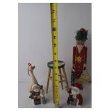 Assorted Christmas Folk Art Decor Figurines & Ornaments Lot