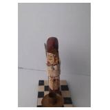 Pair of Santa Angel Candle Holder Figures, Folk Art Christmas Decor